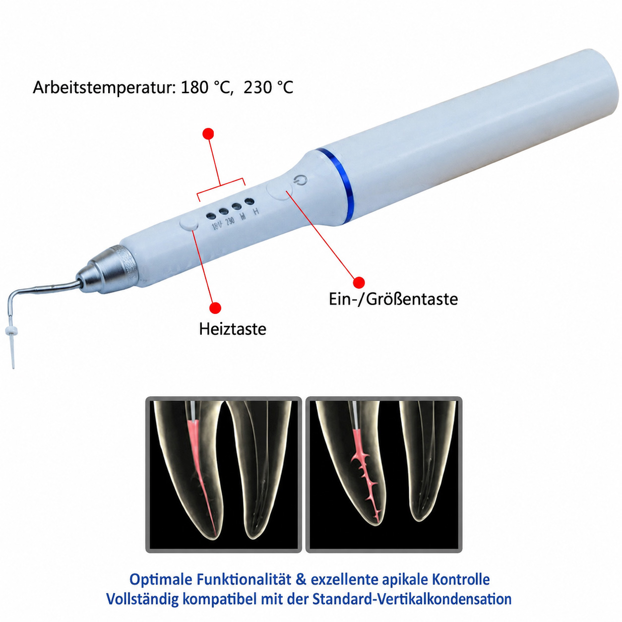 Wireless Dental Gutta-Percha Obturationssystem Endodontie beheizter Stift